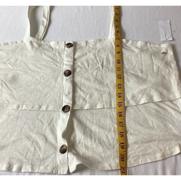 American Eagle Tank Top Women's Size XXL Color Cream Button Up Cropped Tank Top - Picture 5 of 5